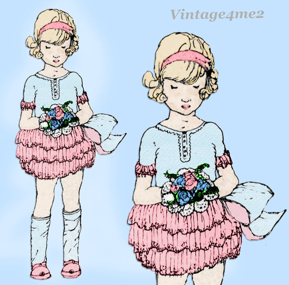Ladies Home Journal 3055: 1920s Uncut Girls Party Dress Vintage Sewing Pattern