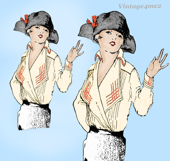 Ladies Home Journal 3189: 1920s Uncut Misses Blouse 38B Vintage Sewing Pattern