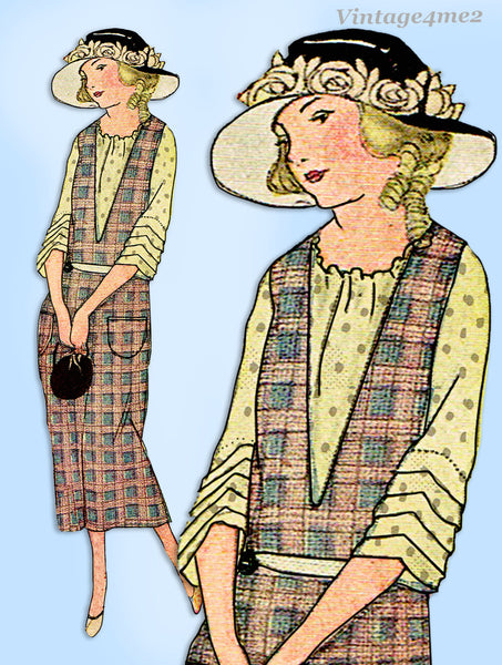 Ladies Home Journal 3247: 1920s Uncut Guimpe Dress Sz 44B Vintage Sewing Pattern