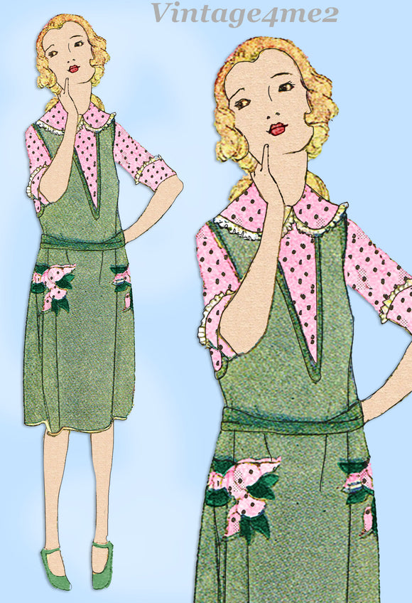 Ladies Home Journal 3254: 1920s Girls Guimpe Dress Size 6 Vintage Sewing Pattern