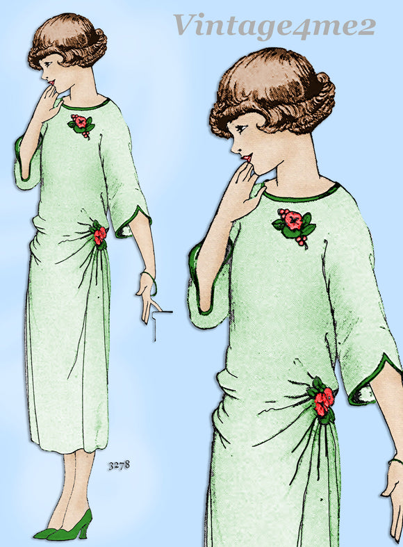 Ladies Home Journal 3278: 1920s Uncut Misses Dress 34 B Vintage Sewing Pattern