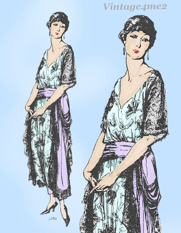 Ladies Home Journal 3280: 1920s Uncut Misses Dress 42 B Vintage Sewing Pattern