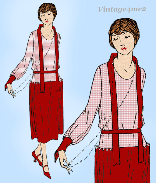 Ladies Home Journal 3287: 1920s Uncut Misses Dress 40 B Vintage Sewing Pattern