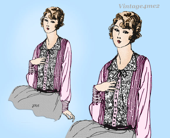 Ladies Home Journal 3295: 1920s Uncut Misses Blouse 36 B Vintage Sewing Pattern