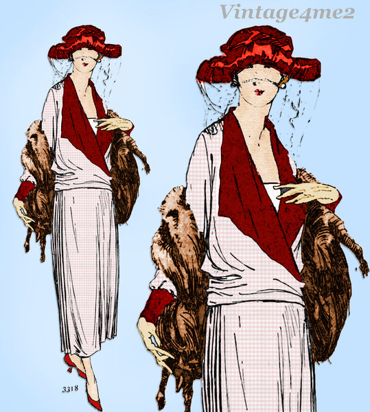 Ladies Home Journal 3318: 1920s Uncut Plus Size Dress 42B Vintage Sewing Pattern