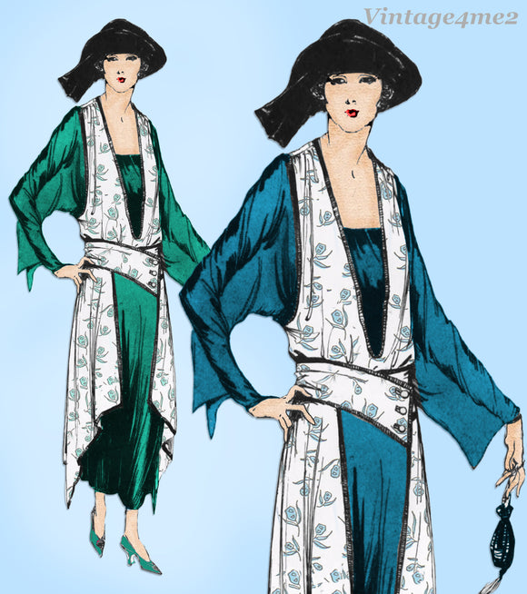 Ladies Home Journal 3338: 1920s Uncut Draped Dress Sz 42B Vintage Sewing Pattern