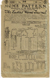 Ladies Home Journal 3387: 1920s Uncut Misses Dress Sz 36B Vintage Sewing Pattern