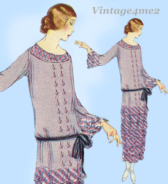 Ladies Home Journal 3387: 1920s Uncut Misses Dress Sz 36B Vintage Sewing Pattern
