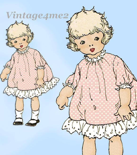 Ladies Home Journal 3393: 1920s Baby Girls Dress Size 2 Vintage Sewing Pattern