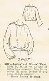 Ladies Home Journal 3407: 1920s Uncut Misses Blouse 36B Vintage Sewing Pattern