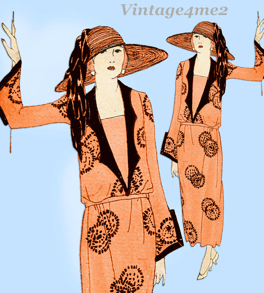 Ladies Home Journal 3414: 1920s Uncut Dinner Dress Sz 38B Vintage Sewing Pattern