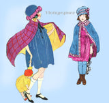 Ladies Home Journal 3431: 1920s Uncut Little Girls Cape Sz 8 VTG Sewing Pattern