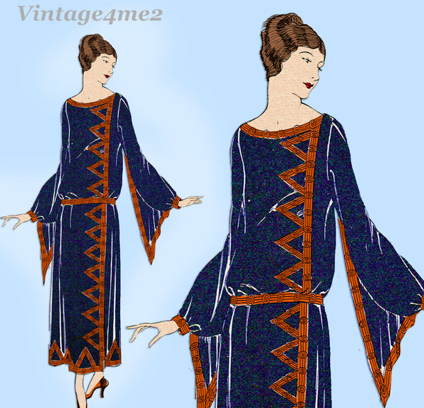 Ladies Home Journal 3460: 1920s Uncut Plus Size Dress 40B Vintage Sewing Pattern
