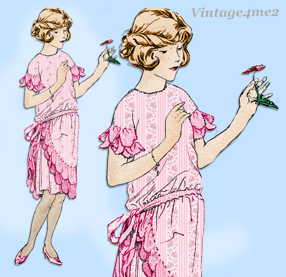 Ladies Home Journal 3488: 1920s Uncut Girls Dress Size 6 Vintage Sewing Pattern