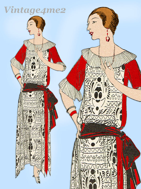 Ladies Home Journal 3505: 1920s Uncut Dinner Dress Sz 42B Vintage Sewing Pattern