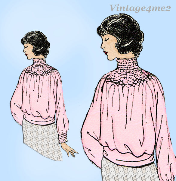 Ladies Home Journal 3514: 1920s Uncut Peasant Blouse 36 B Vintage Sewing Pattern