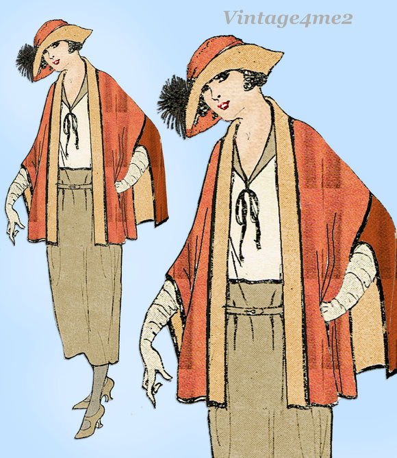 Ladies Home Journal 3516: 1920s Uncut Misses Cape Sz LRG Vintage Sewing Pattern