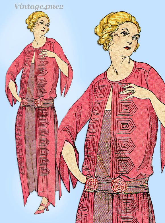 Ladies Home Journal 3527: 1920s Uncut Day Dress Size 36 B Vintage Sewing Pattern