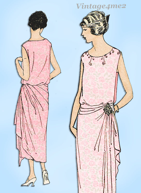 Ladies Home Journal 3592: 1920s Uncut Evening Gown 40 B Vintage Sewing Pattern
