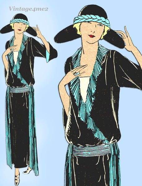 Ladies Home Journal 3640: 1920s Uncut Dinner Dress Sz 42B Vintage Sewing Pattern