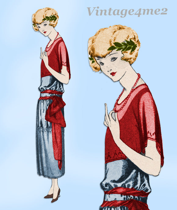 Ladies Home Journal 3645: 1920s Uncut Misses Dress Vintage Sewing Pattern