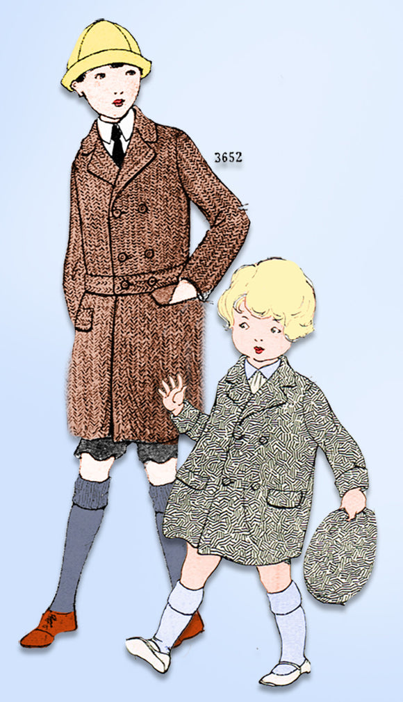 1920s Vintage Ladies Home Journal Sewing Pattern 3652 FF Toddler Boys Coat Sz 4 - Vintage4me2