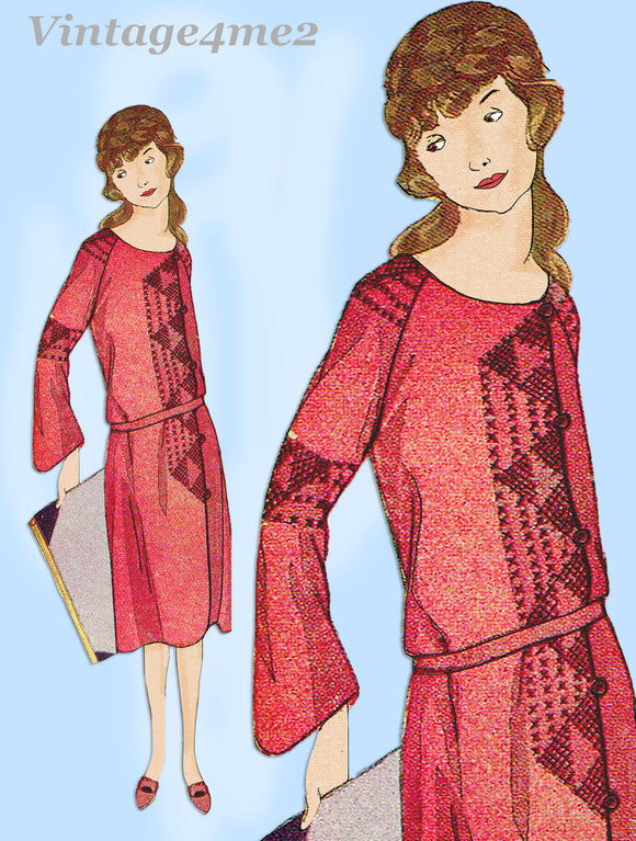 Ladies Home Journal 3668: 1920s Uncut Girls Dress Size 14 Vintage Sewing Pattern