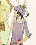 Ladies Home Journal 3670: 1920s Uncut Toddler Girls Hat Vintage Sewing Pattern