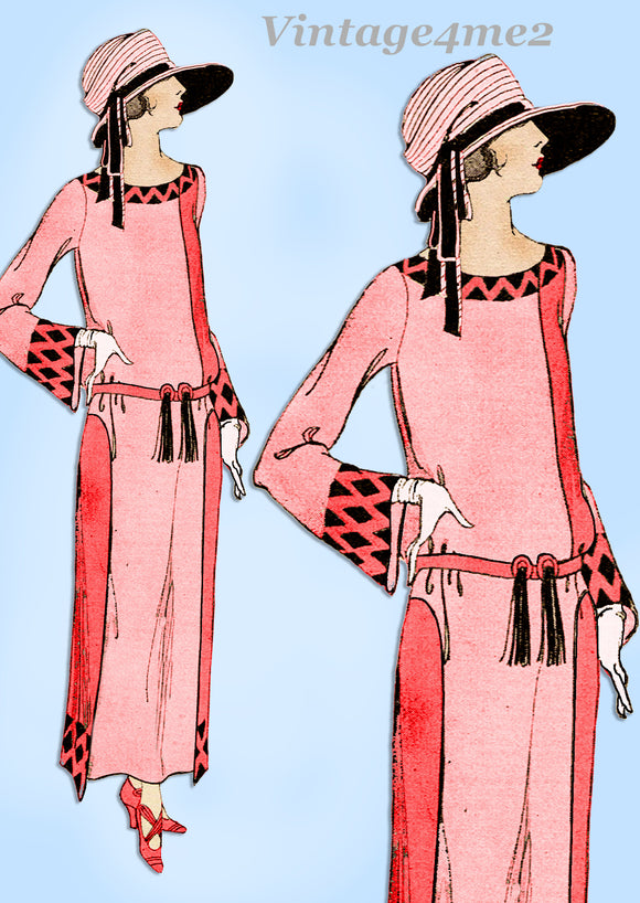Ladies Home Journal 3672: 1920s Misses Uncut Dress Sz 38B Vintage Sewing Pattern