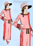Ladies Home Journal 3672: 1920s Misses Uncut Dress Sz 38B Vintage Sewing Pattern