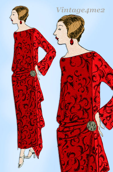 Ladies Home Journal 3678: 1920s Uncut Dinner Dress Sz 36B Vintage Sewing Pattern