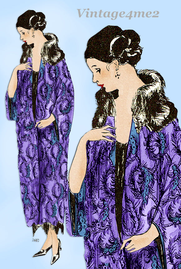 Ladies Home Journal 3683: 1920s Uncut Plus Size Cape 40 B Vintage Sewing Pattern