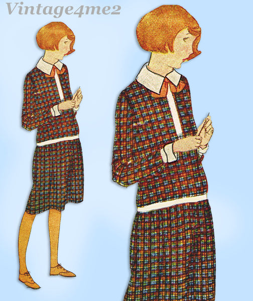 Ladies Home Journal 3685: 1920s Uncut Little Girls Dress Sz 12 Vintage Sewing Pattern