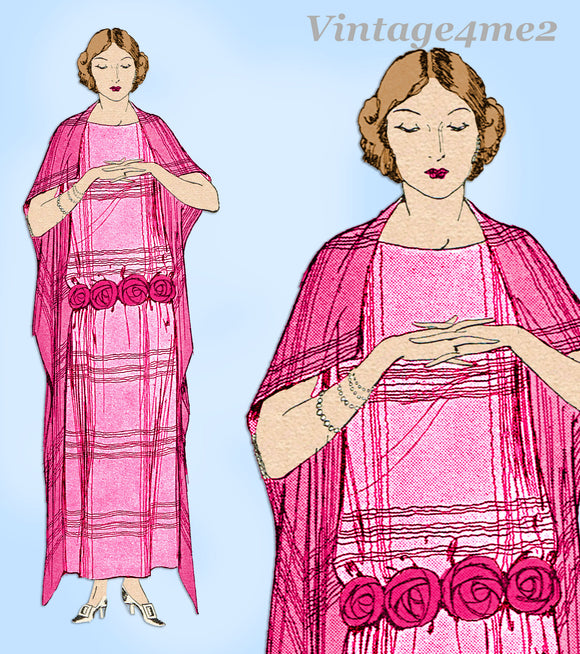 Ladies Home Journal 3686: 1920s Uncut Dinner Dress Sz 36B Vintage Sewing Pattern