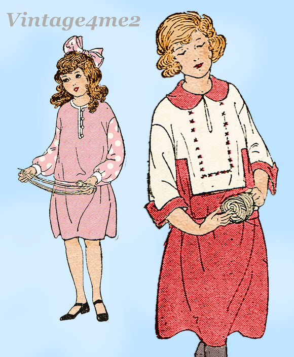 Ladies Home Journal 3690: 1920s Uncut Girls Dress Size 14 Vintage Sewing Pattern