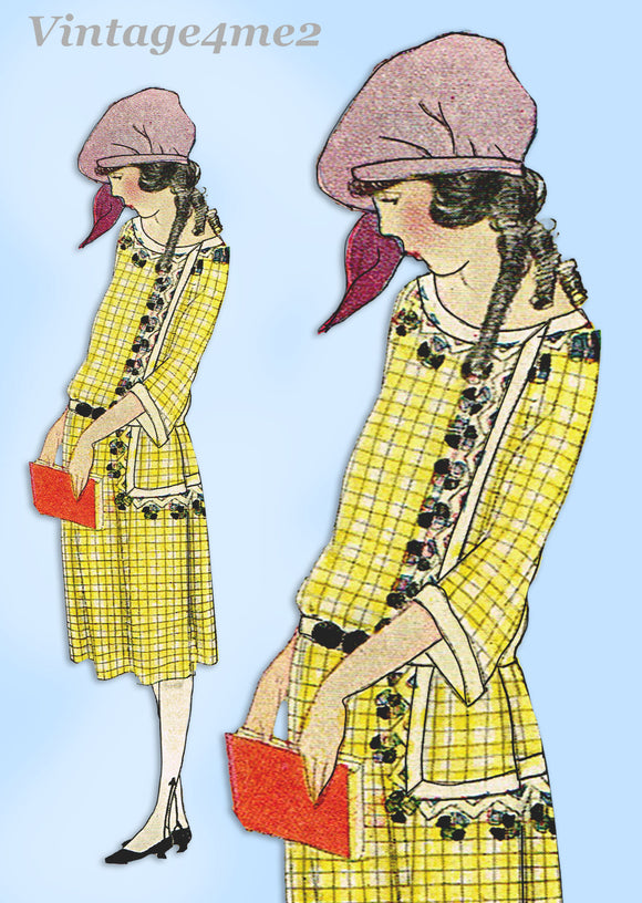 Ladies Home Journal 3692: 1920s Uncut Girls Dress Size 8 Vintage Sewing Pattern