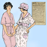 Ladies Home Journal 3696: 1920s Misses Pajamas & Cap 34B Vintage Sewing Pattern