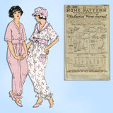 Ladies Home Journal 3696: 1920s Misses Pajamas & Cap 36B Vintage Sewing Pattern