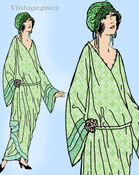 Ladies Home Journal 3710: 1920s Uncut Draped 36B Negligee Vintage Sewing Pattern