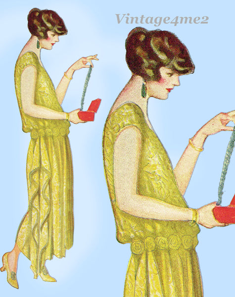 Ladies Home Journal 3713: 1920s Uncut Evening Gown 44 B Vintage Sewing Pattern
