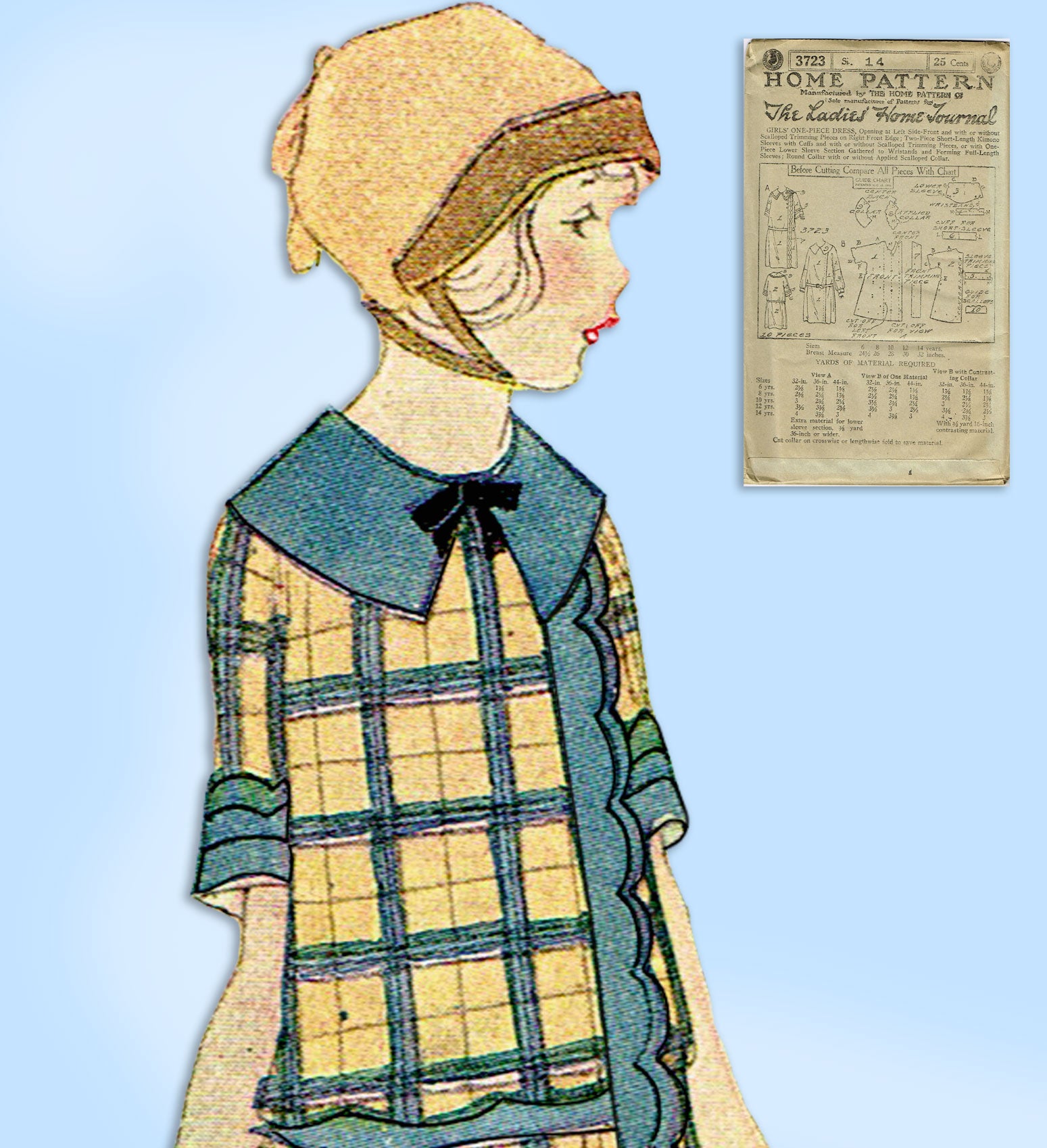 Ladies Home Journal 3723: 1920s Uncut Girls Dress Size 14 Vintage Sewi –  Vintage4me2