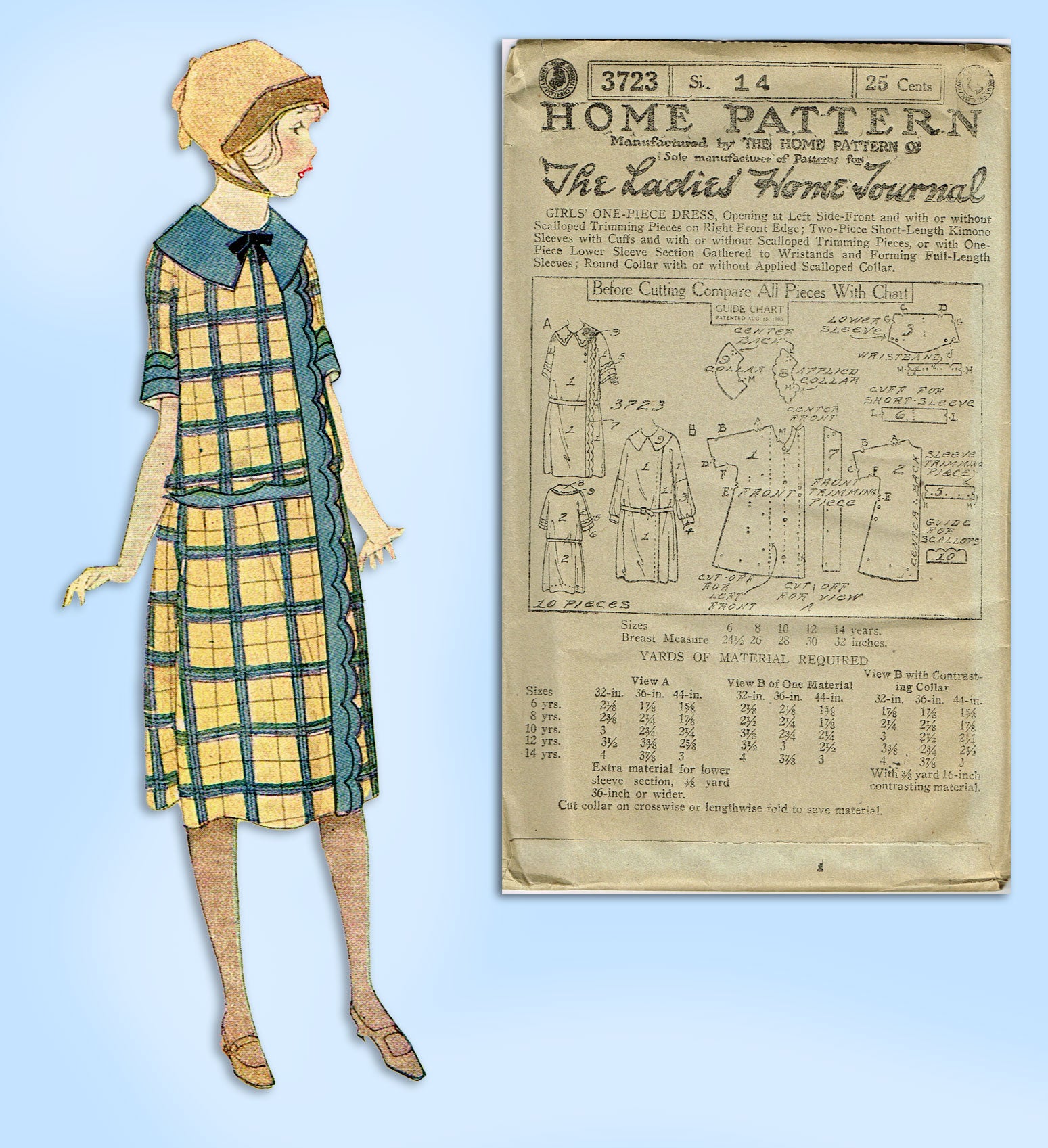 1920s Dress Sewing Pattern Ladies Home Journal 5515 Vintage 