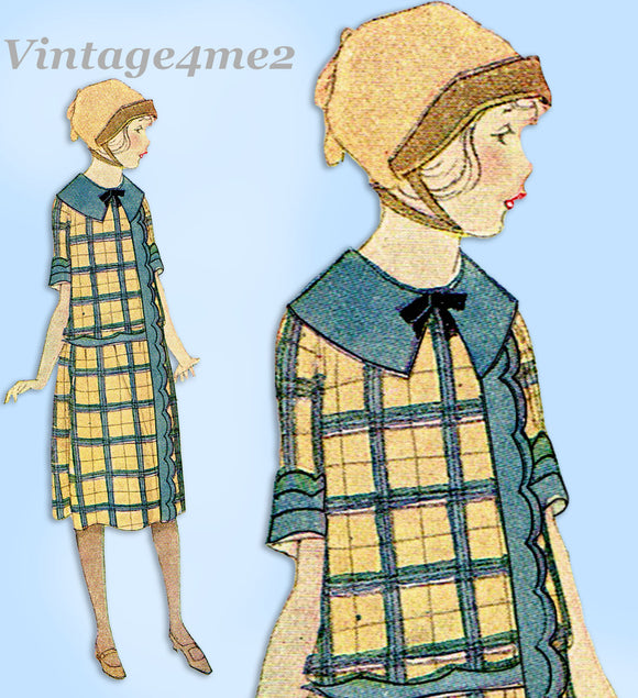 Ladies Home Journal 3723: 1920s Uncut Girls Dress Size 8 Vintage Sewing Pattern