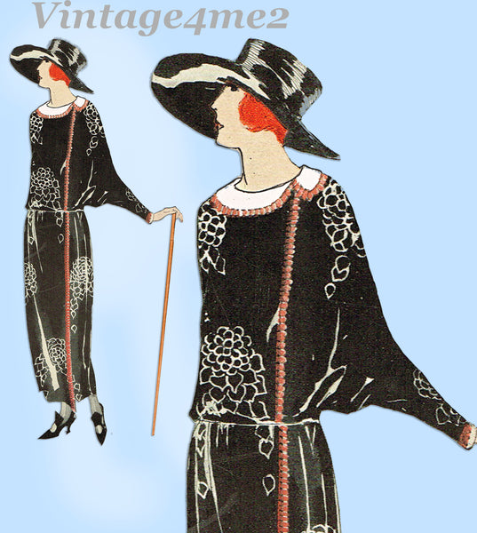 Ladies Home Journal 3724: 1920s Uncut Dinner Dress Sz 36B Vintage Sewing Pattern