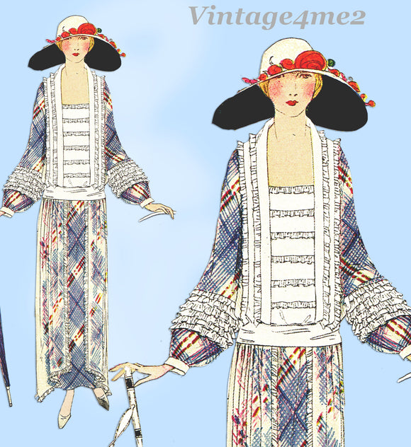 Ladies Home Journal 3735: 1920s Uncut Rare Tea Dress 46 B Vintage Sewing Pattern