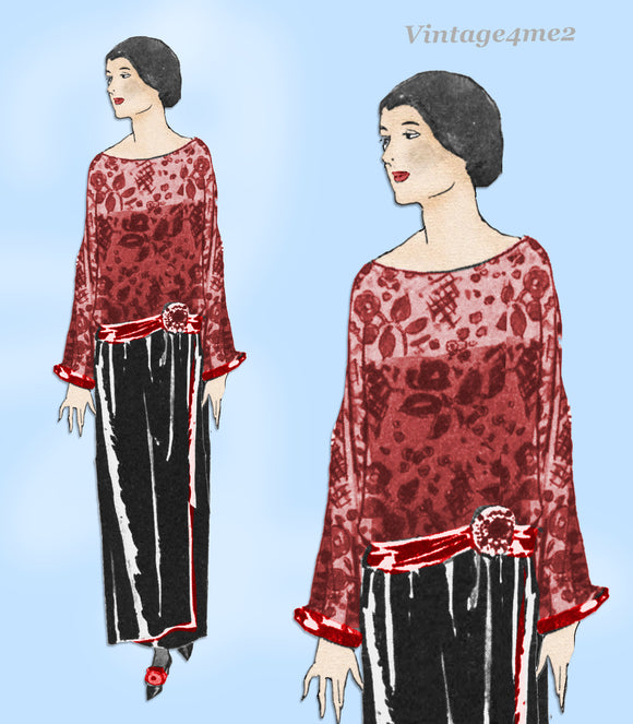 Ladies Home Journal 3737: 1920s Uncut Misses Dinner Dress Vintage Sewing Pattern