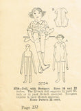 Ladies Home Journal 3754: 1920s Uncut Rare 16in Long Leg Doll Vintage Sewing Pattern