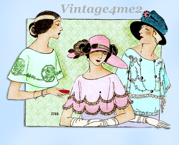 Ladies Home Journal 3760: 1920s Uncut Misses Collar Set Vintage Sewing Pattern