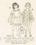 Ladies Home Journal 3815: 1920s Toddler Girls Dress Sz 4 Vintage Sewing Pattern