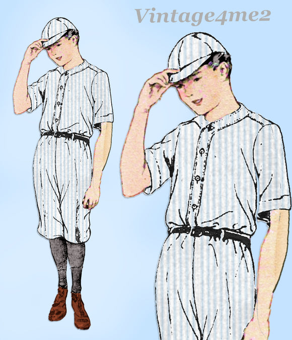 Ladies Home Journal 3818: 1920s Rare Uncut Boys Baseball Uniform Sewing Pattern